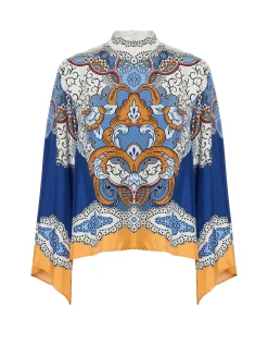 Make An Exit TopPortal Placée Light Blue in Silk Twill