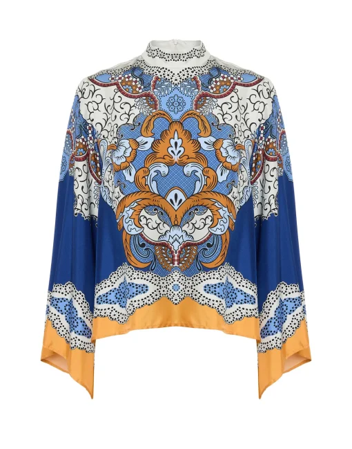 Make An Exit TopPortal Placée Light Blue in Silk Twill