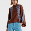 Make An Exit TopSignoria Placée Brown in Silk Twill