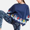Meditation PonchoWhitsun Placée Blue in Jersey Interlock