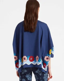 Meditation PonchoWhitsun Placée Blue in Jersey Interlock