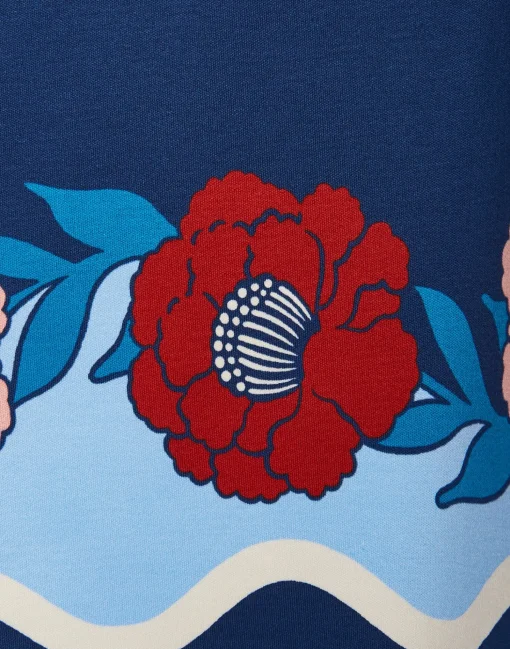 Meditation PonchoWhitsun Placée Blue in Jersey Interlock