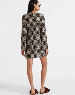 Mini Supreme Swing DressMini Tiles Black in Macramé