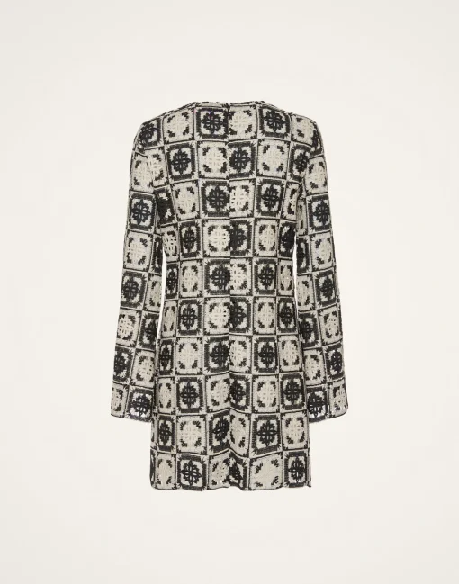 Mini Supreme Swing DressMini Tiles Black in Macramé