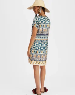 Mini Swing DressCasareale Small Placèe Cream in Silk Twill