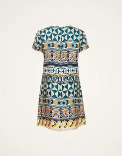 Mini Swing DressCasareale Small Placèe Cream in Silk Twill
