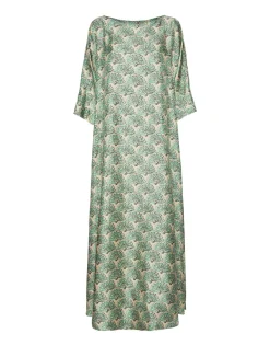 Muumuu Dress Round NeckFans Mint in Silk Twill