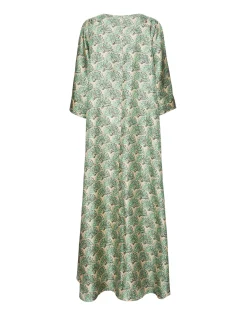 Muumuu Dress Round NeckFans Mint in Silk Twill