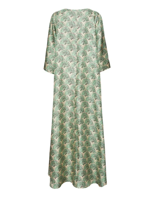 Muumuu Dress Round NeckFans Mint in Silk Twill