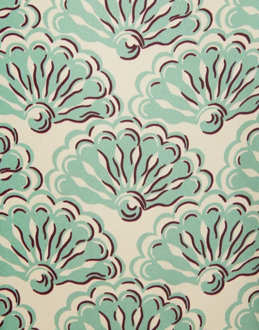 Muumuu Dress Round NeckFans Mint in Silk Twill