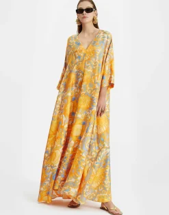 Muumuu DressAnemone Orange in Silk Twill