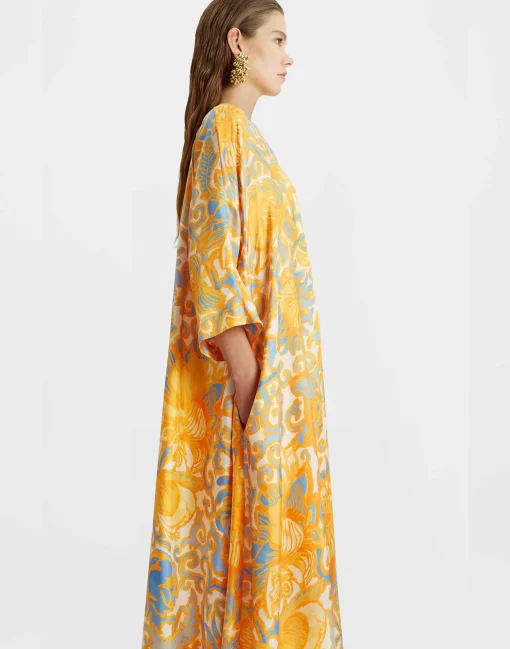 Muumuu DressAnemone Orange in Silk Twill