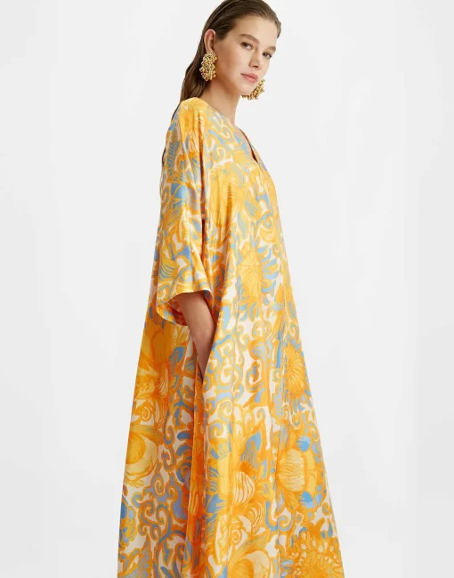Muumuu DressAnemone Orange in Silk Twill