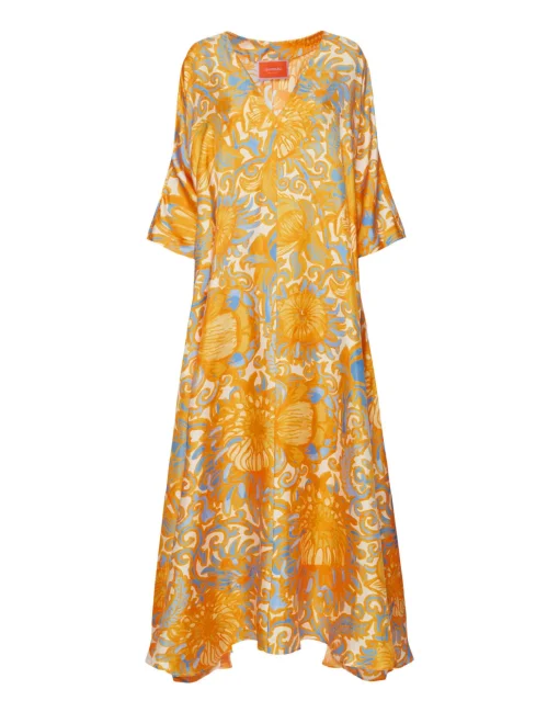 Muumuu DressAnemone Orange in Silk Twill