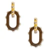 Nefertiti Double EarringsSolid Yellow in Acrylic Resin