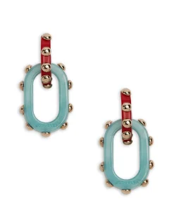 Nefertiti Double EarringsRed in Acrylic Resin
