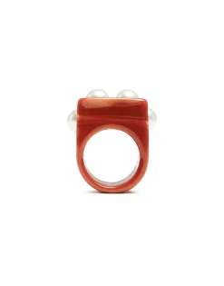 Nefertiti RingSolid Pink in Acrylic Resin