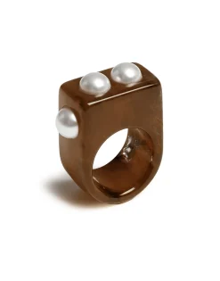 Nefertiti RingSolid Tortoiseshell in Acrylic Resin