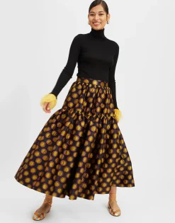 Oscar SkirtWinter Sun Black in Jacquard