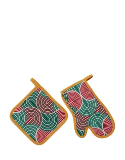 Oven Glove & Pot HolderSlinky Verde in Cotton