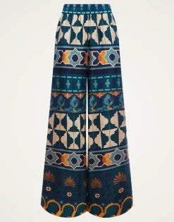 Palazzo PantsCasareale Placèe Emerald in Silk Twill