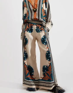 Palazzo PantsFlorence Placée in Silk Twill