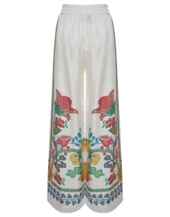 Palazzo PantsGrenadilla Placée Off White in Silk Twill