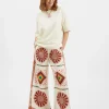 Palazzo PantsMacro Tiles Placée in Twill Silk