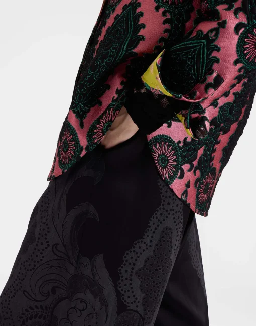 Palazzo PantsPortal Laser Black in Viscose Satin Stretch