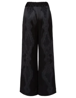 Palazzo PantsPortal Laser Black in Viscose Satin Stretch