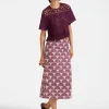 Pencil SkirtFans Purple in Shot Cotton