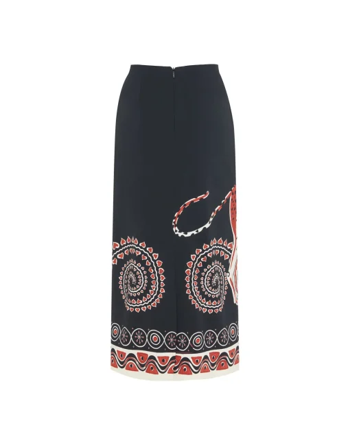 Pencil SkirtGattopardo Placée Black in Envers Satin