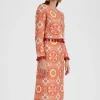 Pencil SkirtSun Orange in Jacquard