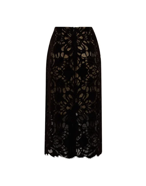 Pencil SkirtVaudeville Brown in Cotton Lace