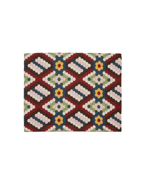 Placemat Set Of 2Honeycomb Tiles in Linen