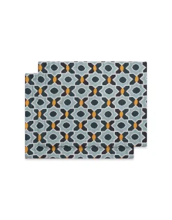 Placemat Set Of 2Plaza Small Light Blue in Shot Cotton