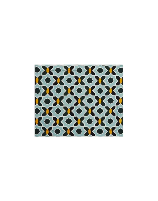 Placemat Set Of 2Plaza Small Light Blue in Shot Cotton