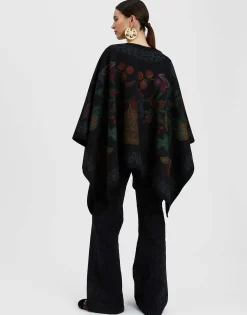 PonchoGrenadilla Placée Black in Baize Wool