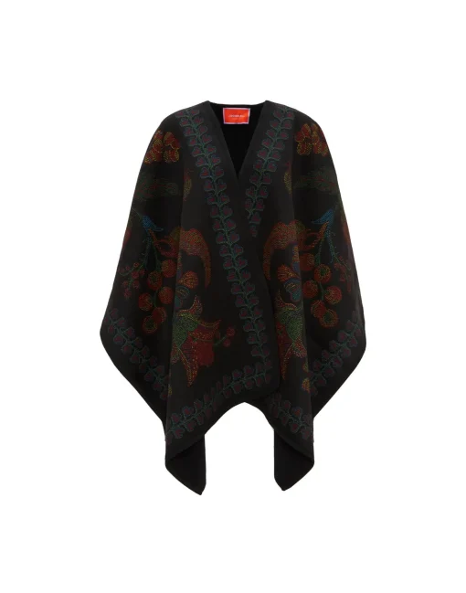 PonchoGrenadilla Placée Black in Baize Wool