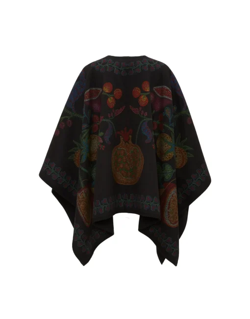 PonchoGrenadilla Placée Black in Baize Wool