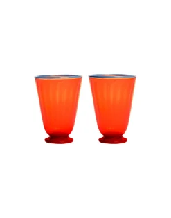 Rainbow Glasses Set Of 2Orange in Murano Glass