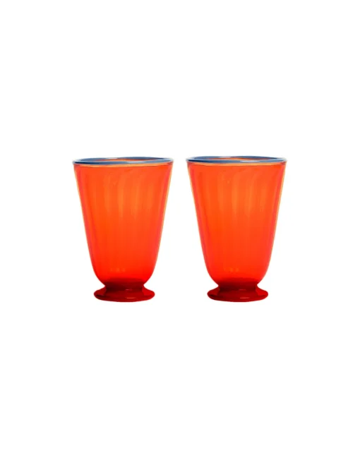 Rainbow Glasses Set Of 2Orange in Murano Glass