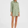 Short Artemis DressFans Mint in Shot Cotton