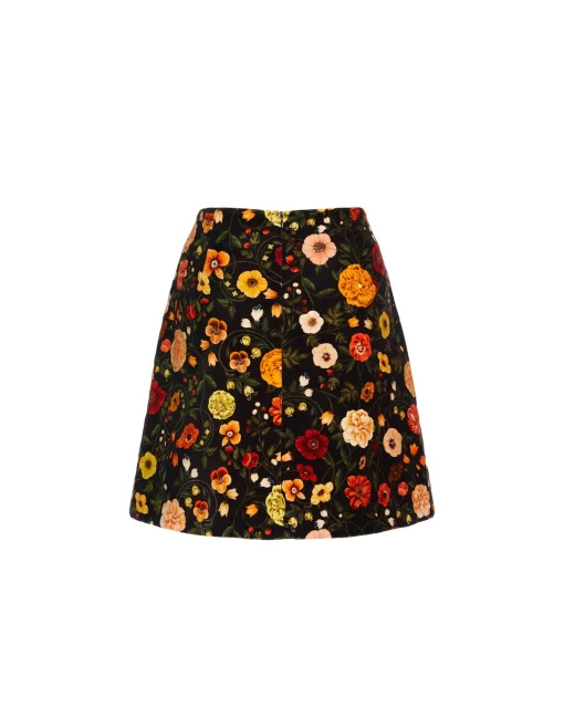 Short SkirtBotticelli Black in Cotton Velvet