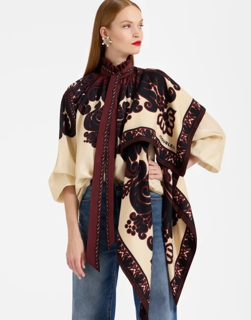 Silk FoulardCorsini Placée Cream in Silk Wool