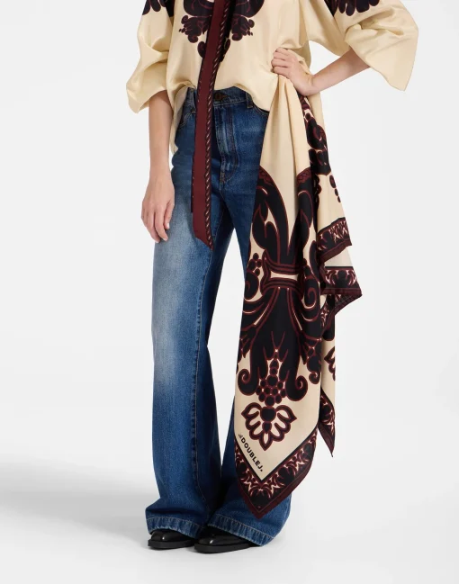 Silk FoulardCorsini Placée Cream in Silk Wool
