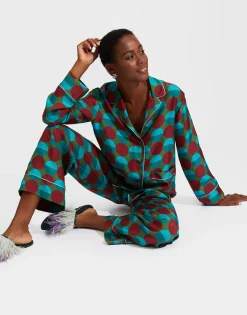 Silk PajamaSfere Grandi Verde in Twill Silk