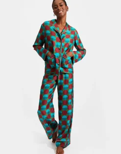 Silk PajamaSfere Grandi Verde in Twill Silk