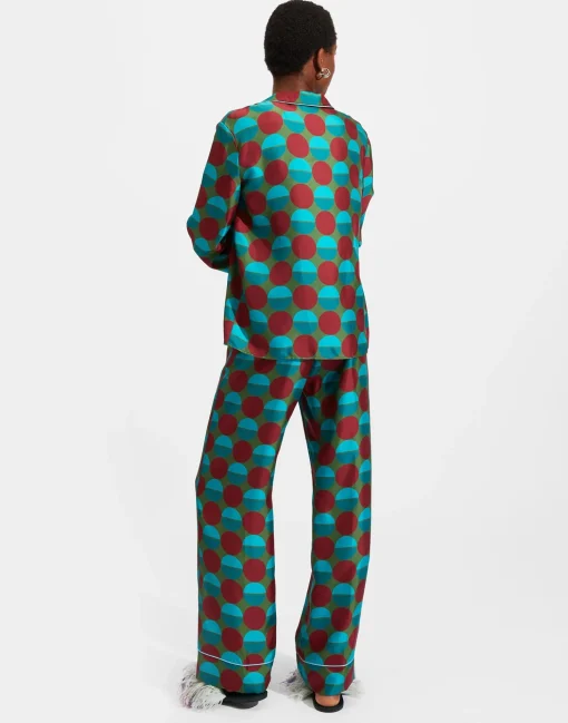 Silk PajamaSfere Grandi Verde in Twill Silk