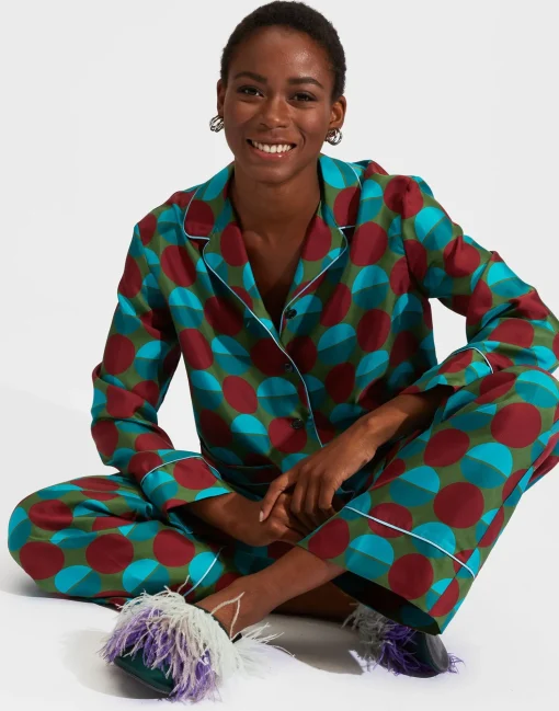 Silk PajamaSfere Grandi Verde in Twill Silk